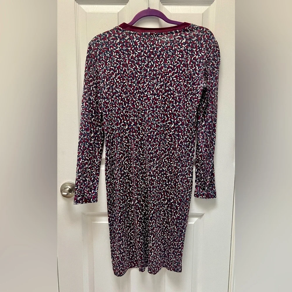 Tory Burch Silk Dress Multicolor Patterned Long Sleeve Midi Size Small Petite